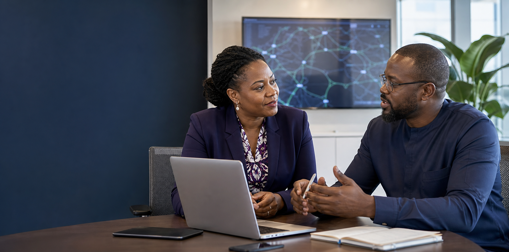 Nigerian telecom and technology leaders discussing a partnership